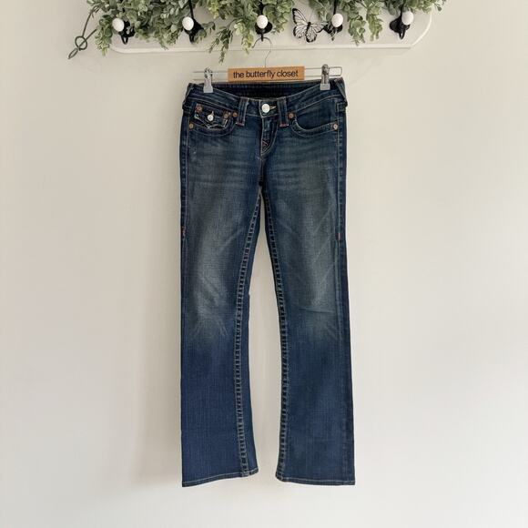 True Religion Women's Low Rise Becky Blue Denim Jeans VD 26 - Picture 1 of 5